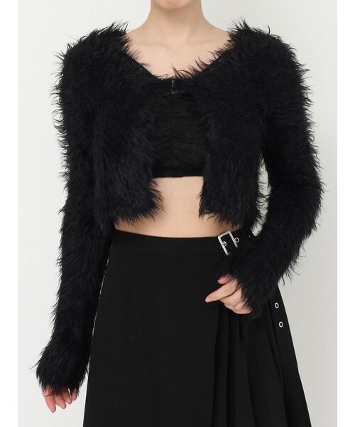 EATME（イートミー）の「フェザーニットカーディガン（カーディガン/ボレロ・レディース・アイボリー/ブラック/ネイビー/ラベンダー・FREE）」の2枚目の写真