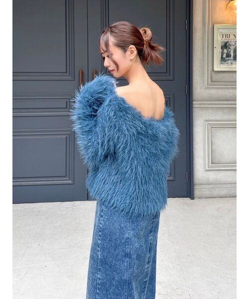 EATME（イートミー）の「フェザーニットカーディガン（カーディガン/ボレロ・レディース・アイボリー/ブラック/ネイビー/ラベンダー・FREE）」の12枚目の写真