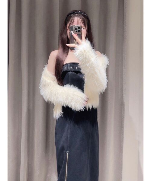 EATME（イートミー）の「フェザーニットカーディガン（カーディガン/ボレロ・レディース・アイボリー/ブラック/ネイビー/ラベンダー・FREE）」の18枚目の写真