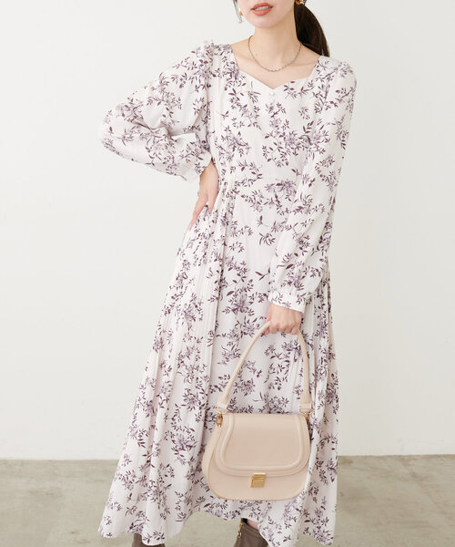 natural couture(ナチュラルクチュール)の「【canami】ハートネック両サイドプリーツワンピース(ワンピース・レディース・その他2/その他1/ネイビー/その他3/ボルドー/ピンク・FREE)」の12枚目の写真