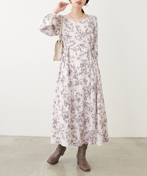 natural couture(ナチュラルクチュール)の「【canami】ハートネック両サイドプリーツワンピース(ワンピース・レディース・その他2/その他1/ネイビー/その他3/ボルドー/ピンク・FREE)」の14枚目の写真