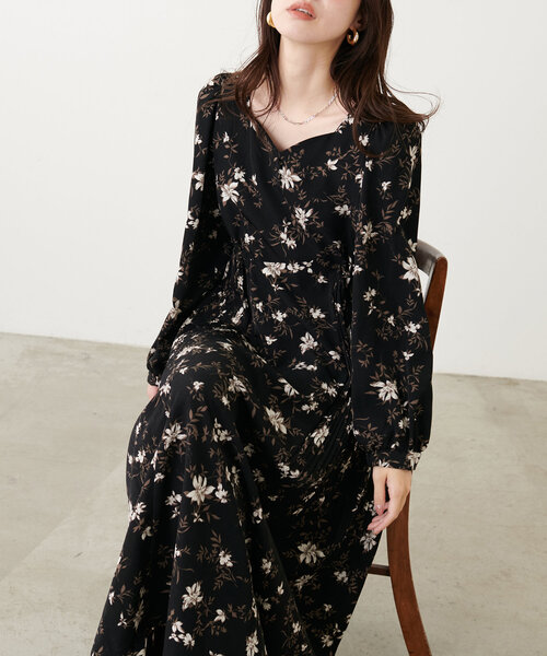 natural couture(ナチュラルクチュール)の「【canami】ハートネック両サイドプリーツワンピース(ワンピース・レディース・その他2/その他1/ネイビー/その他3/ボルドー/ピンク・FREE)」の6枚目の写真