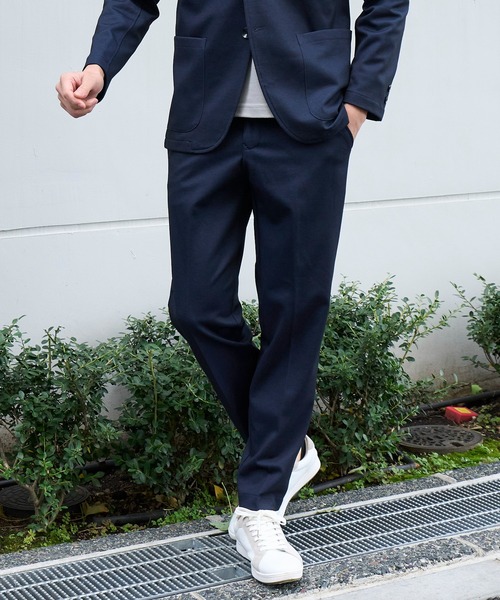 TETE HOMME(テットオム)の「【セットアップ対応】なめらかポンチテーパードイージースラックス(スラックス・メンズ・ブラック/ネイビー・MEDIUM/X-LARGE/LARGE)」の2枚目の写真