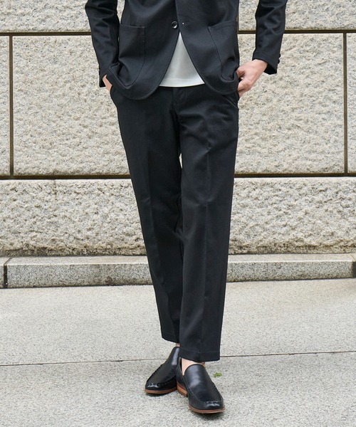 TETE HOMME(テットオム)の「【セットアップ対応】なめらかポンチテーパードイージースラックス(スラックス・メンズ・ブラック/ネイビー・MEDIUM/X-LARGE/LARGE)」の1枚目の写真