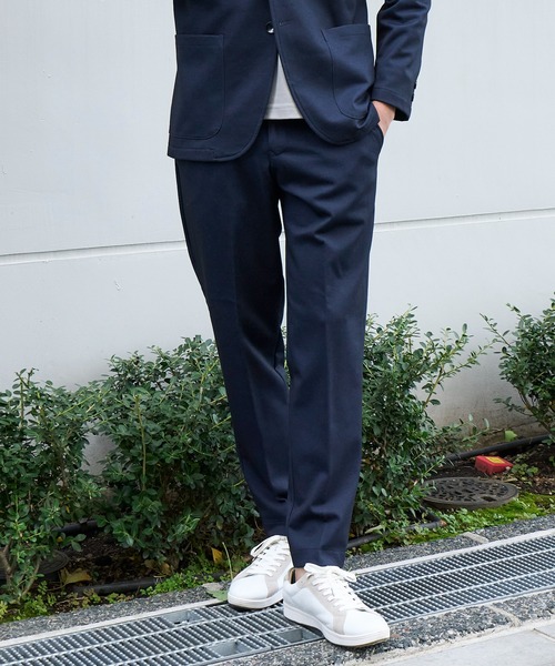 TETE HOMME(テットオム)の「【セットアップ対応】なめらかポンチテーパードイージースラックス(スラックス・メンズ・ブラック/ネイビー・MEDIUM/X-LARGE/LARGE)」の10枚目の写真