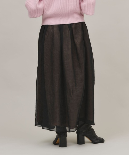 Curensology（カレンソロジー）の「Curensology(カレンソロジー)/オーガンジータックスカート（スカート・レディース・アイボリー/ブラック・FREE）」の6枚目の写真