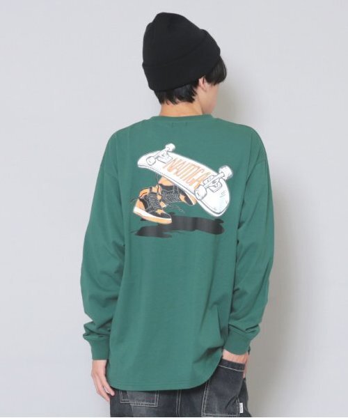 NAUTICA(ノーティカ)の「【大人向けサイズあり】【NAUTICA】バックスケーターロゴ長袖Tシャツ(Tシャツ/カットソー・キッズ・ブラック/ホワイト/グリーン・M/L/XL)」の3枚目の写真