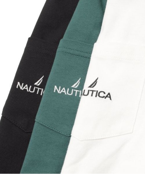 NAUTICA(ノーティカ)の「【大人向けサイズあり】【NAUTICA】バックスケーターロゴ長袖Tシャツ(Tシャツ/カットソー・キッズ・ブラック/ホワイト/グリーン・M/L/XL)」の9枚目の写真