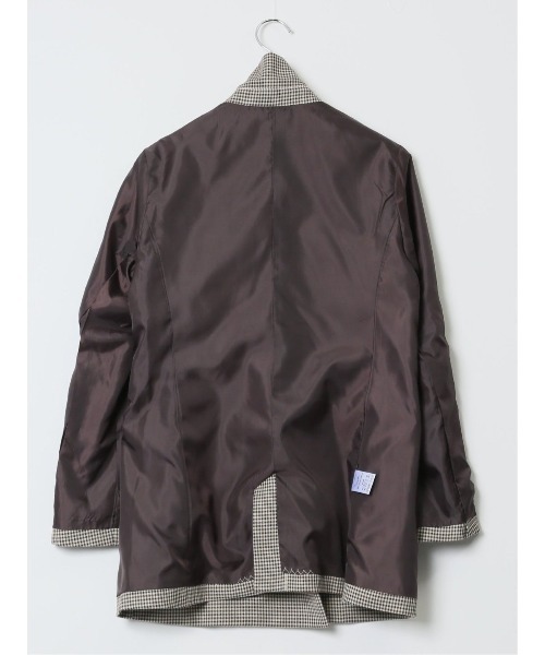 m.f.editorial(エムエフエディトリアル)の「【UVカット 表地ストレッチ ウォッシャブル イージーケア】m.f.エディトリアル レディース ガンクラブチェック柄 ダブルジャケット(セットアップ可能)(スーツジャケット・レディース・ダークウッド・MEDIUM/LARGE)」の8枚目の写真