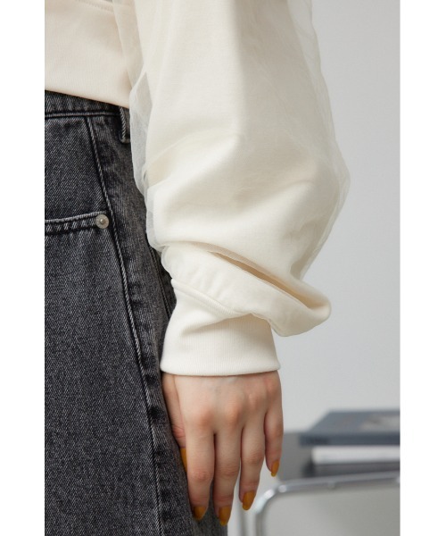AZUL by moussy(アズールバイマウジー)の「チュールドッキングカーディガン(カーディガン/ボレロ・レディース・グレー/ブラック/アイボリー・FREE)」の13枚目の写真