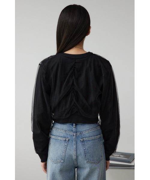 AZUL by moussy(アズールバイマウジー)の「チュールドッキングカーディガン(カーディガン/ボレロ・レディース・グレー/ブラック/アイボリー・FREE)」の20枚目の写真