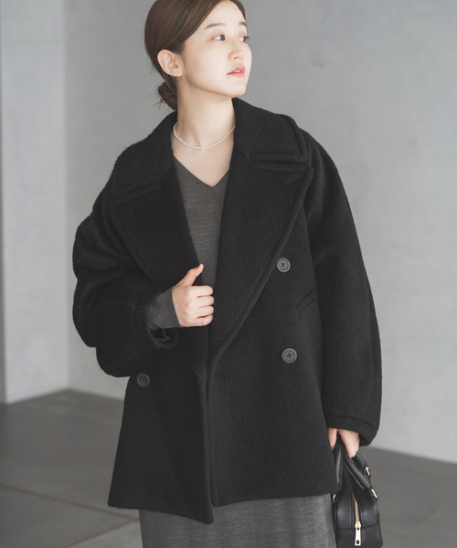 IENA（イエナ）の「モヘヤミックスシャギーショートコート
