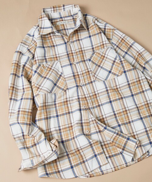 FREAK'S STORE（フリークスストア）の「FREAK’S STORE/フリークスストア ヘビーネルチェックシャツ/リラックスフィット（シャツ/ブラウス・メンズ・ブルー系/ホワイト系/グレー系/ブラウン系・MEDIUM/LARGE）」の2枚目の写真