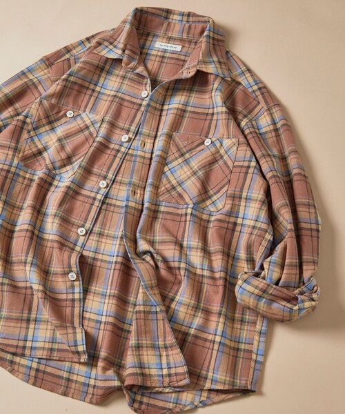 FREAK'S STORE（フリークスストア）の「FREAK’S STORE/フリークスストア ヘビーネルチェックシャツ/リラックスフィット（シャツ/ブラウス・メンズ・ブルー系/ホワイト系/グレー系/ブラウン系・MEDIUM/LARGE）」の4枚目の写真