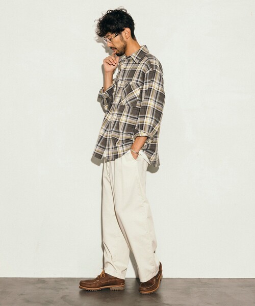 FREAK'S STORE（フリークスストア）の「FREAK’S STORE/フリークスストア ヘビーネルチェックシャツ/リラックスフィット（シャツ/ブラウス・メンズ・ブルー系/ホワイト系/グレー系/ブラウン系・MEDIUM/LARGE）」の20枚目の写真