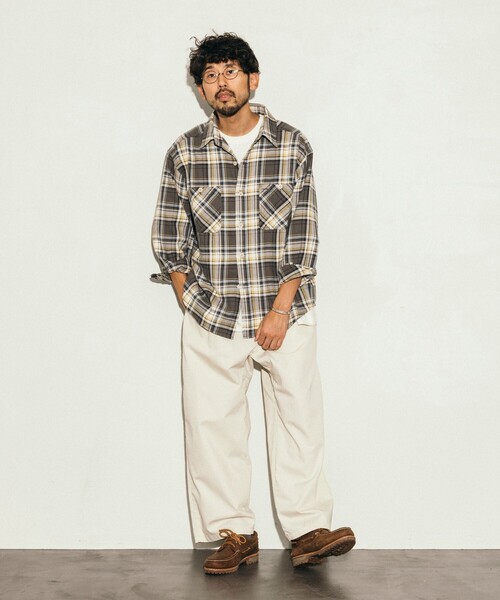 FREAK'S STORE（フリークスストア）の「FREAK’S STORE/フリークスストア ヘビーネルチェックシャツ/リラックスフィット（シャツ/ブラウス・メンズ・ブルー系/ホワイト系/グレー系/ブラウン系・MEDIUM/LARGE）」の19枚目の写真