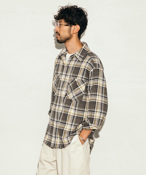 FREAK'S STORE（フリークスストア）の「FREAK’S STORE/フリークスストア ヘビーネルチェックシャツ/リラックスフィット（シャツ/ブラウス・メンズ・ブルー系/ホワイト系/グレー系/ブラウン系・MEDIUM/LARGE）」の15枚目の写真