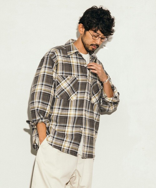 FREAK'S STORE（フリークスストア）の「FREAK’S STORE/フリークスストア ヘビーネルチェックシャツ/リラックスフィット（シャツ/ブラウス・メンズ・ブルー系/ホワイト系/グレー系/ブラウン系・MEDIUM/LARGE）」の12枚目の写真