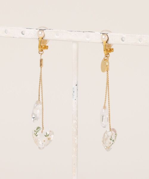 tone（トーン）の「【miuland】flower tiny heart(MA)（イヤリング・レディース・ホワイト/その他/クリア・FREE）」の3枚目の写真