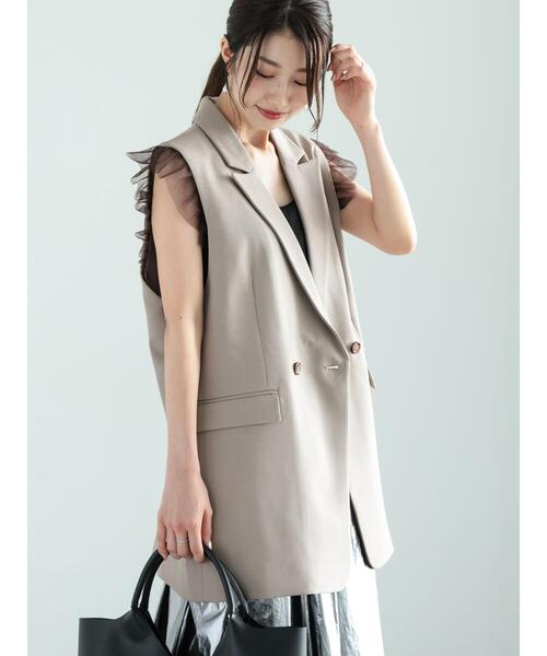 ベスト ジレ 「チュールドッキングジレベスト」 レディース Te chichi（テチチ）の「チュールドッキングジレ（ベスト）」 - WEAR