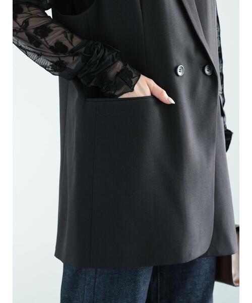 Te chichi(テチチ)の「チュールドッキングジレ(ベスト・レディース・ブラック/モカ・F)」の16枚目の写真