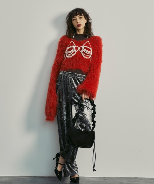 uyu.(ウユ)の「Sequin Shaggy Knit Pullover / スパンコールシャギーニットプルオーバー【uyu./ウユ】(ニット/セーター・レディース・ホワイト/レッド/ブルー/ブラック・FREE)」の7枚目の写真