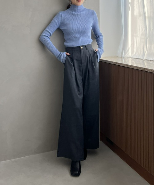 Olu.(オルドット)の「ワイドタックパンツ(スラックス・レディース・ダークグレー/カーキ・1/0)」の14枚目の写真