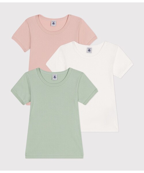 【セール】半袖Ｔシャツ３枚組（インナーウェア/肌着）｜PETIT BATEAU（プチバトー）