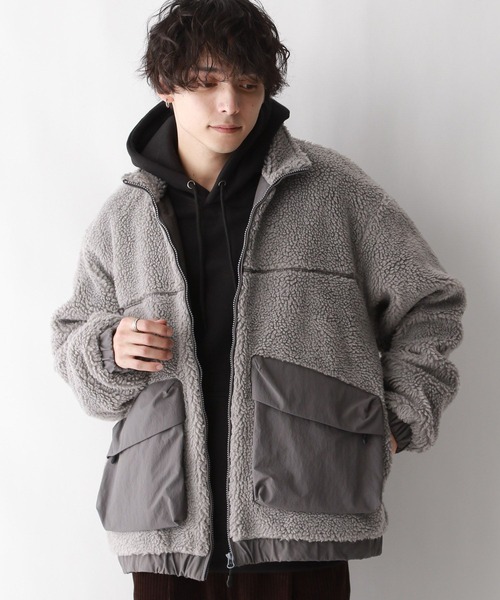 RAGEBLUE（レイジブルー）の「ユーティリティーボアブルゾン（ブルゾン・メンズ・ブラック/グレー/オフホワイト・LARGE/MEDIUM）」の3枚目の写真