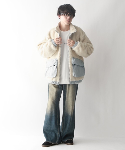 RAGEBLUE（レイジブルー）の「ユーティリティーボアブルゾン（ブルゾン・メンズ・ブラック/グレー/オフホワイト・LARGE/MEDIUM）」の5枚目の写真