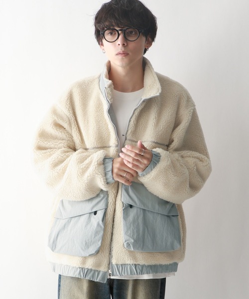 RAGEBLUE（レイジブルー）の「ユーティリティーボアブルゾン（ブルゾン・メンズ・ブラック/グレー/オフホワイト・LARGE/MEDIUM）」の6枚目の写真