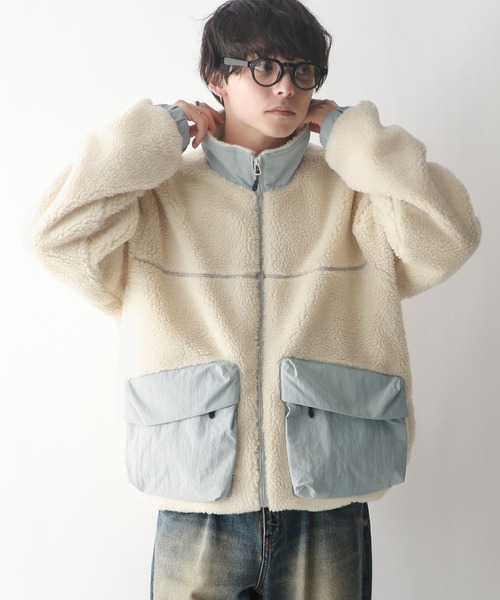 RAGEBLUE（レイジブルー）の「ユーティリティーボアブルゾン（ブルゾン・メンズ・ブラック/グレー/オフホワイト・LARGE/MEDIUM）」の9枚目の写真