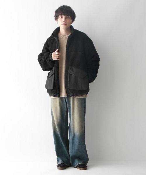 RAGEBLUE（レイジブルー）の「ユーティリティーボアブルゾン（ブルゾン・メンズ・ブラック/グレー/オフホワイト・LARGE/MEDIUM）」の10枚目の写真