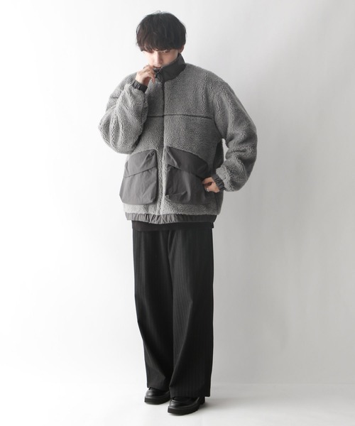 RAGEBLUE（レイジブルー）の「ユーティリティーボアブルゾン（ブルゾン・メンズ・ブラック/グレー/オフホワイト・LARGE/MEDIUM）」の16枚目の写真