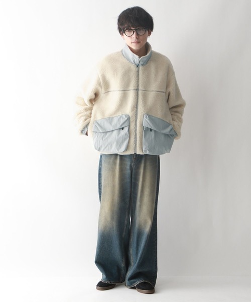 RAGEBLUE（レイジブルー）の「ユーティリティーボアブルゾン（ブルゾン・メンズ・ブラック/グレー/オフホワイト・LARGE/MEDIUM）」の4枚目の写真