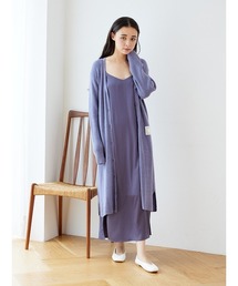 ジェラートピケ　サテンカップインキャミ・サテンロングパンツ gelato pique（ジェラートピケ）の「サテンカップインキャミワンピース