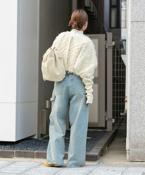 KBF(ケイビーエフ)の「2WAYフリンジカーディガン(カーディガン/ボレロ・レディース・アイボリー/グリーン系その他/ブラック・ONE)」の8枚目の写真