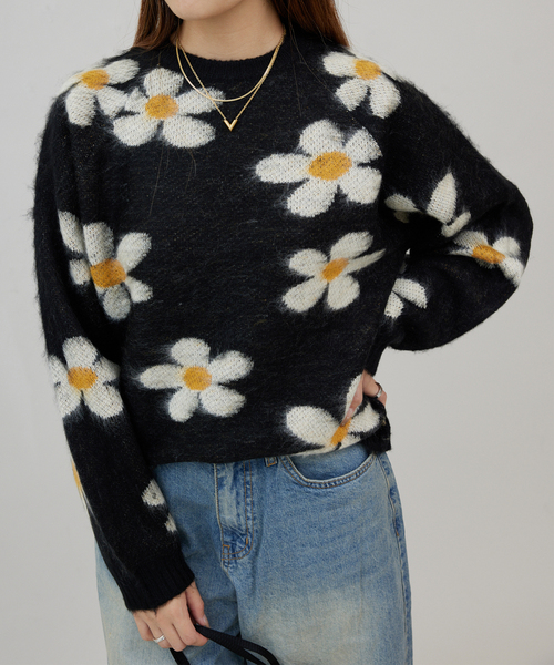TOWNCRAFT(タウンクラフト)の「TOWNCRAFT/タウンクラフト shaggy raglan crew sweater(ニット/セーター・レディース・ブラック・X-SMALL)」の5枚目の写真