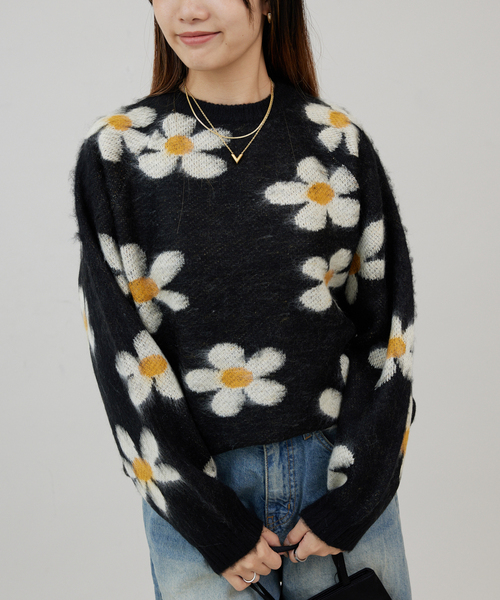 TOWNCRAFT(タウンクラフト)の「TOWNCRAFT/タウンクラフト shaggy raglan crew sweater(ニット/セーター・レディース・ブラック・X-SMALL)」の6枚目の写真