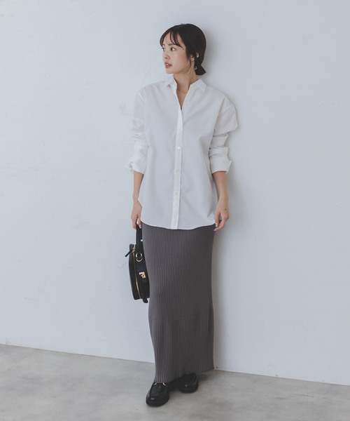 Noble（ノーブル）の「ロングベルカフスレギュラーシャツ（シャツ/ブラウス・レディース・ホワイト/サックスブルー・FREE）」の4枚目の写真