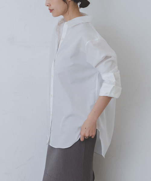 Noble（ノーブル）の「ロングベルカフスレギュラーシャツ（シャツ/ブラウス・レディース・ホワイト/サックスブルー・FREE）」の5枚目の写真