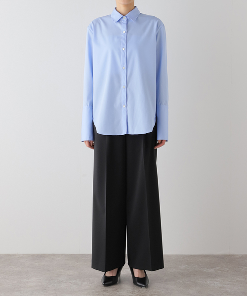 Noble（ノーブル）の「ロングベルカフスレギュラーシャツ（シャツ/ブラウス・レディース・ホワイト/サックスブルー・FREE）」の9枚目の写真