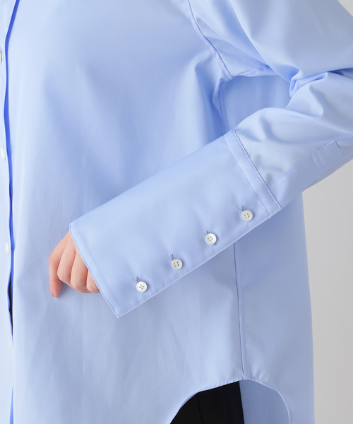 Noble（ノーブル）の「ロングベルカフスレギュラーシャツ（シャツ/ブラウス・レディース・ホワイト/サックスブルー・FREE）」の16枚目の写真