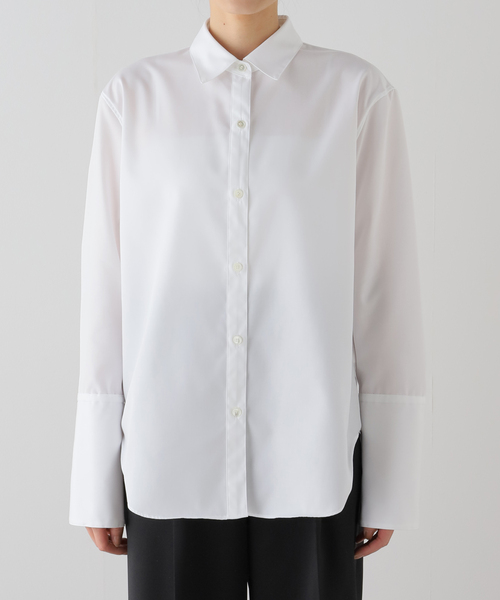 Noble（ノーブル）の「ロングベルカフスレギュラーシャツ（シャツ/ブラウス・レディース・ホワイト/サックスブルー・FREE）」の20枚目の写真