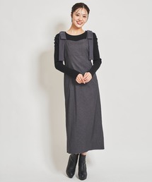 31 Sons de mode | リブニットセットリボンジャンスカ(ジャンパースカート)