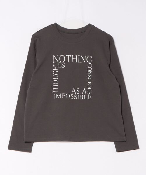 セール】スクエアロゴプリントT/長袖ロンT（Tシャツ/カットソー