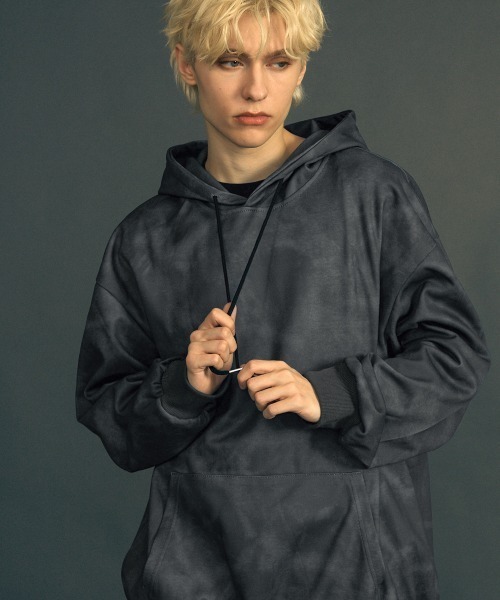 セール】Marble pattern oversized pullover hoodie / マーブル