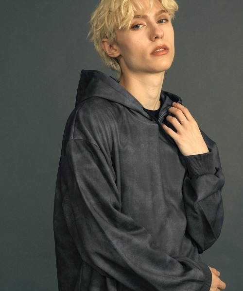 NO BOUNDARIES マーブル パーカー スウェット 墨流し セール】Marble pattern oversized pullover hoodie / マーブル