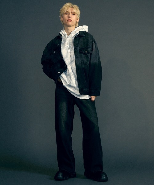 Shoowtime(ショウタイム)の「Marble pattern oversized pullover hoodie / マーブルパターンオーバーサイズプルオーバーパーカー(パーカー・メンズ・ホワイト系/チャコールグレー/ブラック系・MEDIUM/LARGE/X-LARGE)」の21枚目の写真