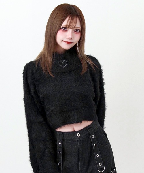 Deviants(ディビアンツ)の「クロップドシャギーニット(ニット/セーター・レディース・グレー/ブラック/ホワイト・FREE)」の11枚目の写真